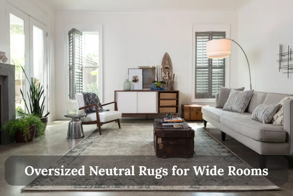 Oversized Neutral Rugs for Wide Rooms