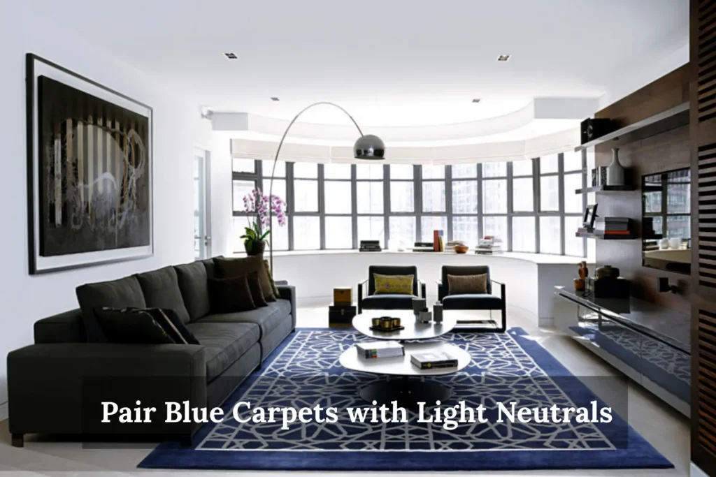 Pair Blue Carpets with Light Neutrals