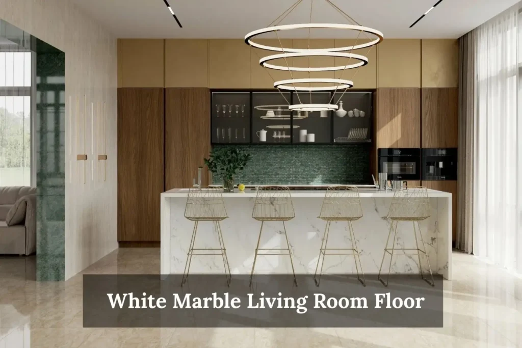White Marble Living Room Floor