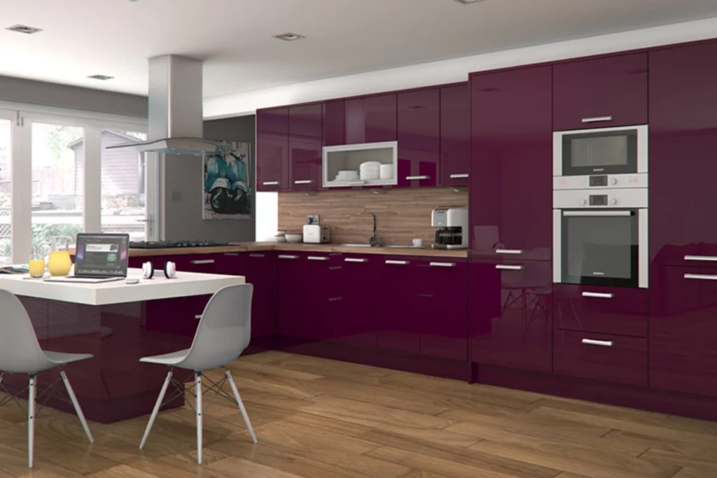 Purple High Glossy Kitchen