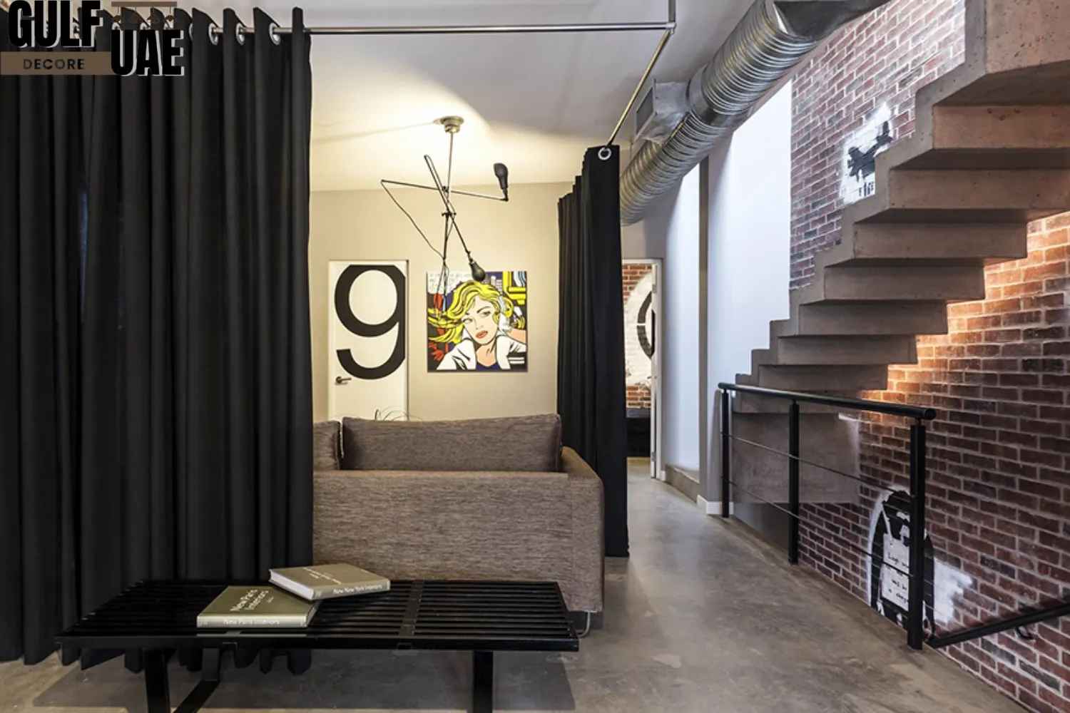 Chic Room Divider with Curtains